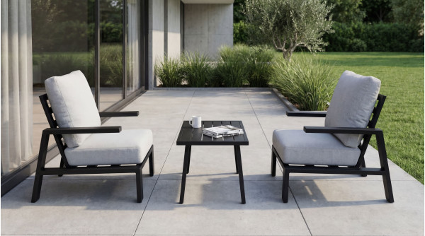 Комплект садовой мебели Vetro Mebel Тахо ODS-4 Светло-серый/черный-1