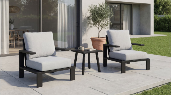 Комплект садовой мебели Vetro Mebel Тахо ODS-4 Светло-серый/черный-2