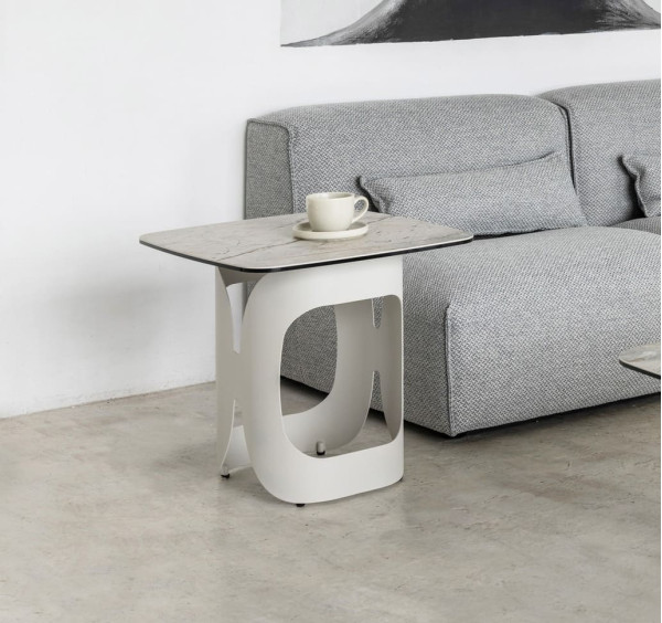 Кавовий стіл Vetro Mebel Арно сільвер рівер/айворі-0