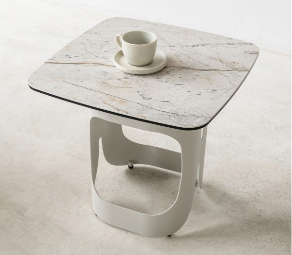 Кавовий стіл Vetro Mebel Арно сільвер рівер/айворі-1