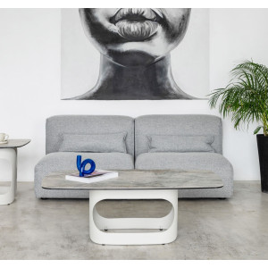 Журнальный стол Vetro Mebel Арно сильвер ривер/айвори