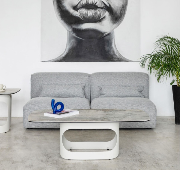 Журнальний стіл Vetro Mebel Арно сільвер рівер/айворі-0