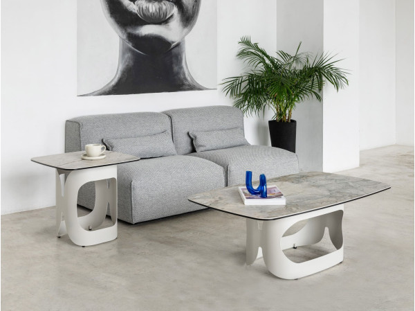 Журнальний стіл Vetro Mebel Арно сільвер рівер/айворі-2