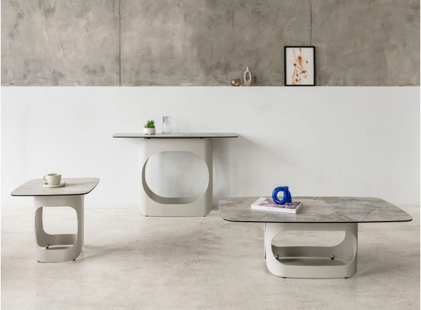 Журнальний стіл Vetro Mebel Арно сільвер рівер/айворі-4