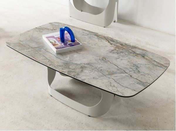 Журнальний стіл Vetro Mebel Арно сільвер рівер/айворі-1