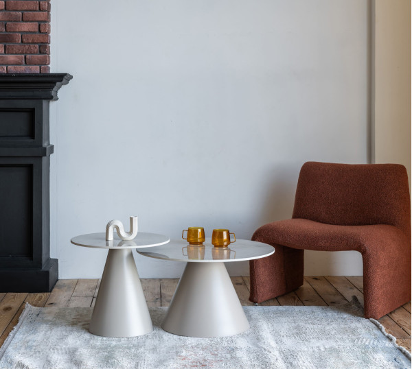 Комплект журнальных столов Vetro Mebel CT-40 Рокко мистик грей/капучино-0