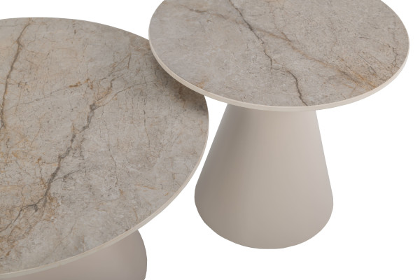 Комплект журнальных столов Vetro Mebel CT-40 Рокко мистик грей/капучино-9