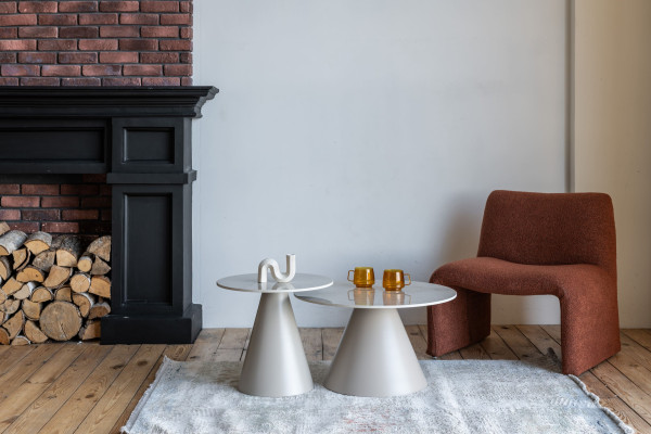 Комплект журнальных столов Vetro Mebel CT-40 Рокко мистик грей/капучино-1