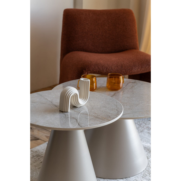 Комплект журнальных столов Vetro Mebel CT-40 Рокко мистик грей/капучино-3