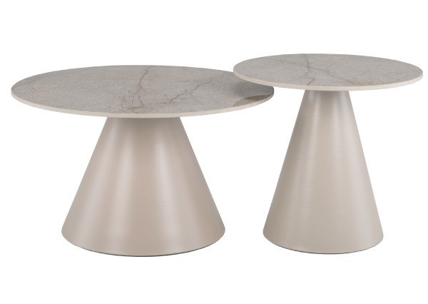 Комплект журнальных столов Vetro Mebel CT-40 Рокко мистик грей/капучино-5