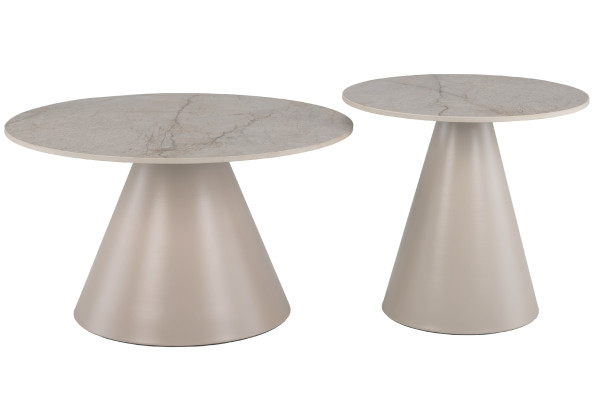 Комплект журнальных столов Vetro Mebel CT-40 Рокко мистик грей/капучино-6