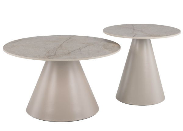 Комплект журнальных столов Vetro Mebel CT-40 Рокко мистик грей/капучино-7