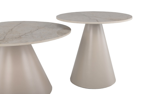 Комплект журнальных столов Vetro Mebel CT-40 Рокко мистик грей/капучино-8