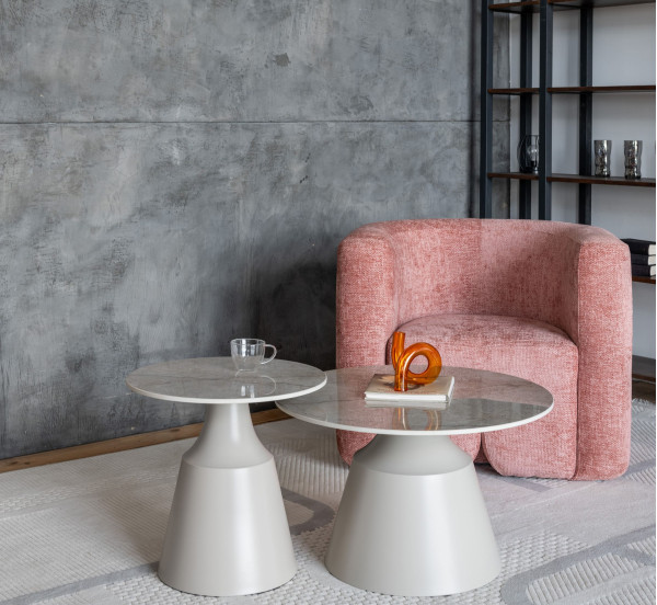 Комплект журнальних столів Vetro Mebel CT-42 Дадді містик грей/капучіно-0