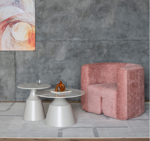 Комплект журнальних столів Vetro Mebel CT-42 Дадді містик грей/капучіно-1