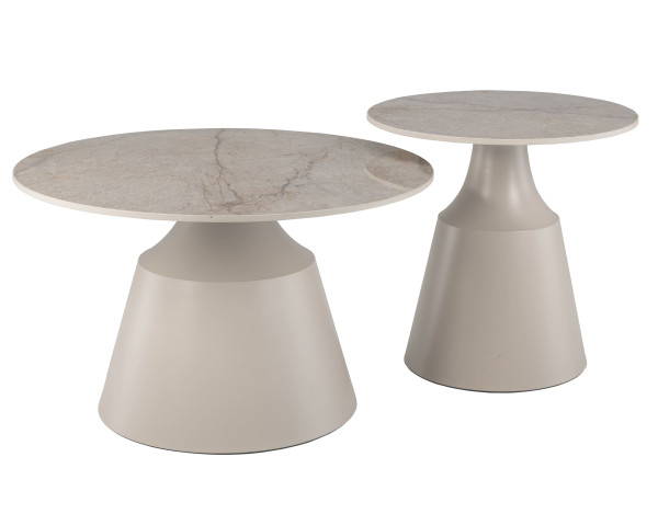 Комплект журнальних столів Vetro Mebel CT-42 Дадді містик грей/капучіно-4