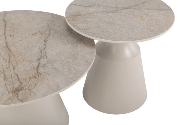 Комплект журнальних столів Vetro Mebel CT-42 Дадді містик грей/капучіно-7