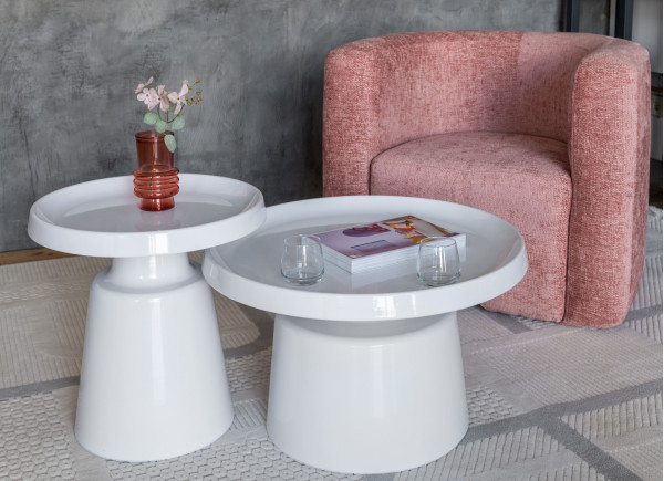 Комплект журнальних столів Vetro Mebel CT-45 Беніто білий/білий-2