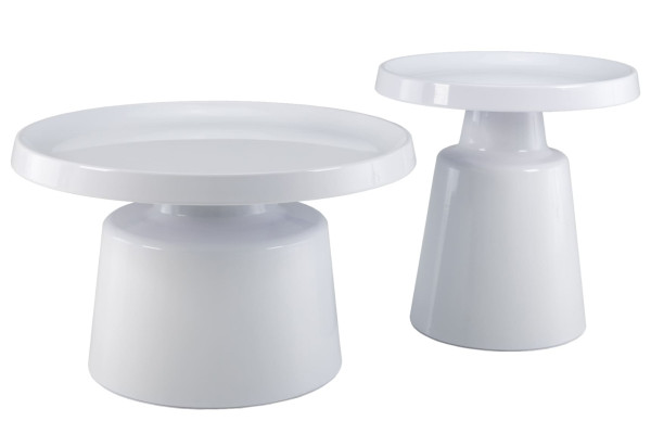 Комплект журнальних столів Vetro Mebel CT-45 Беніто білий/білий-6