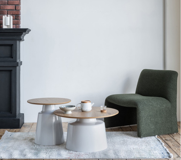 Комплект журнальних столів Vetro Mebel CT-50 Ютта дуб/білий-0