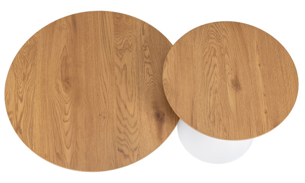 Комплект журнальних столів Vetro Mebel CT-50 Ютта дуб/білий-10