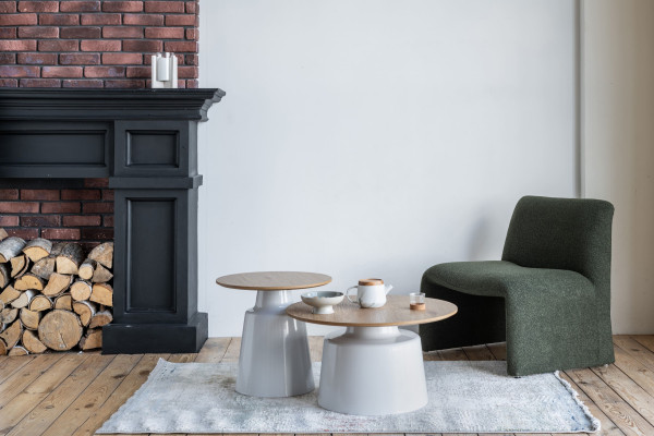 Комплект журнальних столів Vetro Mebel CT-50 Ютта дуб/білий-1