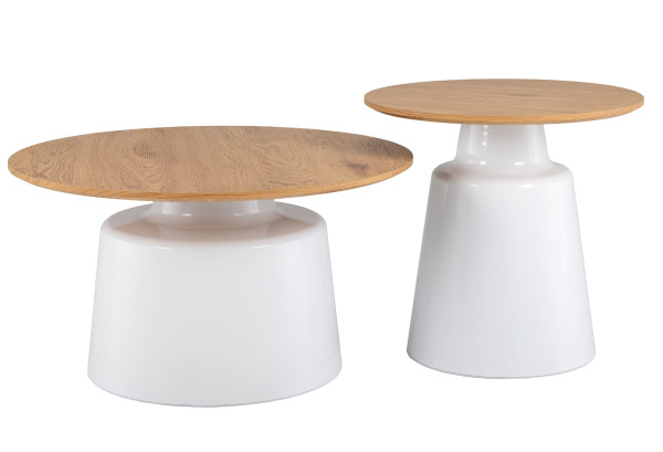 Комплект журнальних столів Vetro Mebel CT-50 Ютта дуб/білий-5