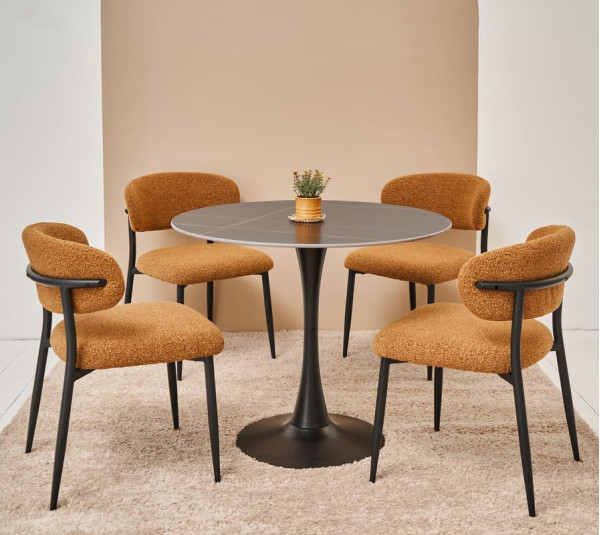 Керамический стол обеденный Vetro Mebel T-325 Лоран блэк-черный-0