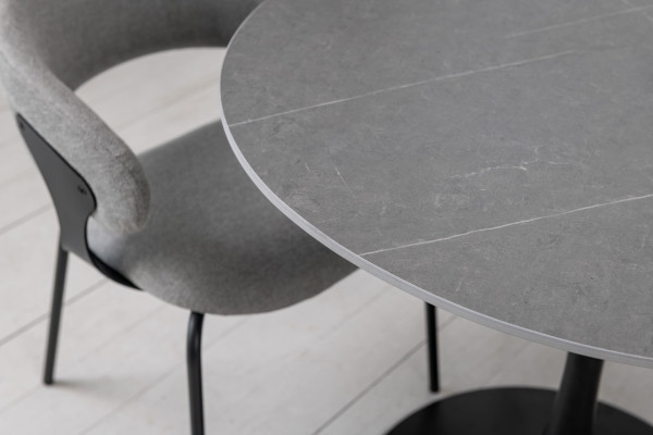 Обідній керамічний стіл Vetro Mebel T-325 Айс грей-чорний-5