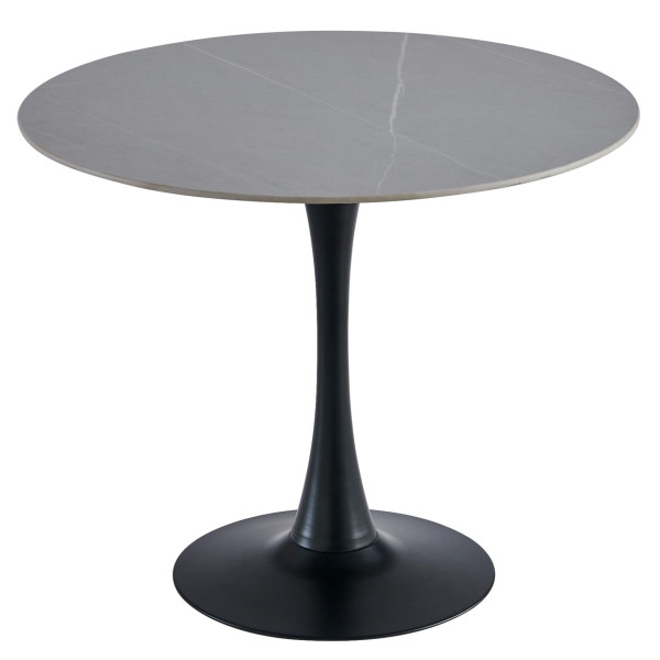 Обідній керамічний стіл Vetro Mebel T-325 Айс грей-чорний-6