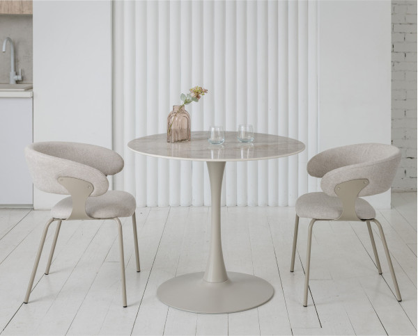 Керамический стол обеденный Vetro Mebel T-325 Мистик грей-капучино-0