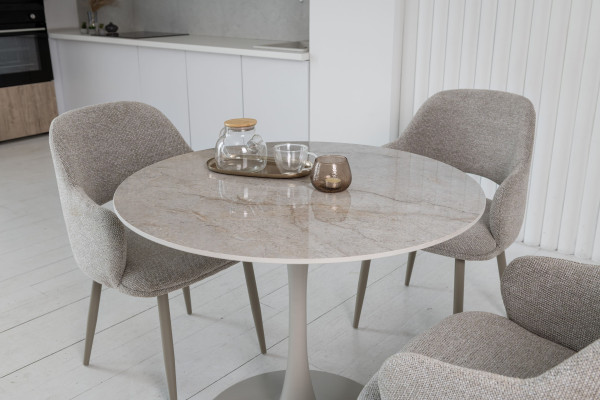 Керамический стол обеденный Vetro Mebel T-325 Мистик грей-капучино-4