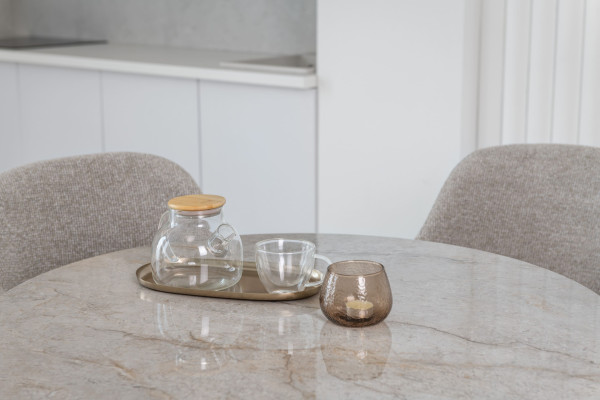 Керамический стол обеденный Vetro Mebel T-325 Мистик грей-капучино-8