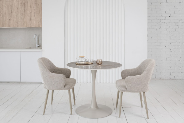 Керамический стол обеденный Vetro Mebel T-325 Мистик грей-капучино-2
