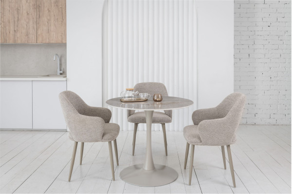 Керамический стол обеденный Vetro Mebel T-325 Мистик грей-капучино-3