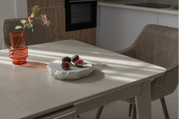 Керамический стол раскладной обеденный Vetro Mebel TM-125 Крема саббия/капучино-10