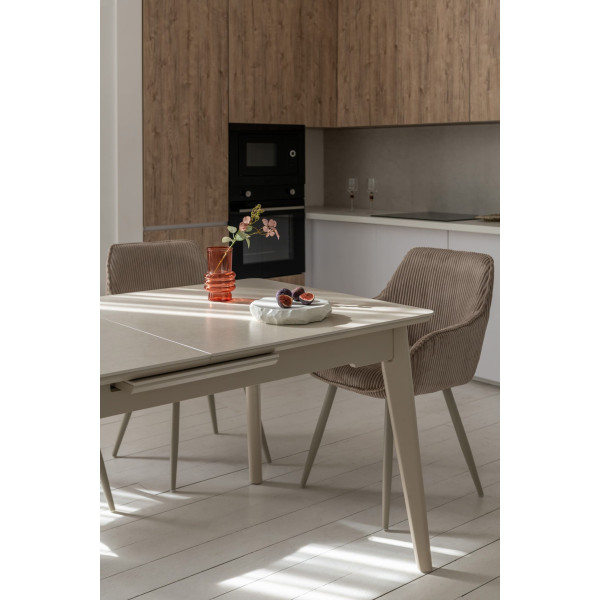 Керамический стол раскладной обеденный Vetro Mebel TM-125 Крема саббия/капучино-11