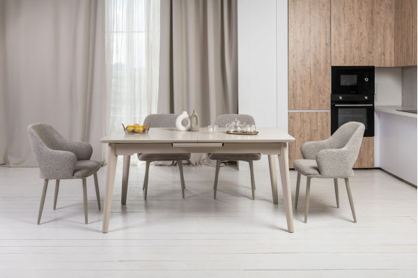 Керамический стол раскладной обеденный Vetro Mebel TM-125 Крема саббия/капучино-5