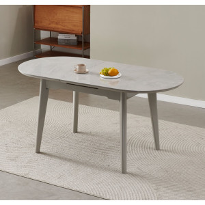 Керамічний стіл розкладний обідній Vetro Mebel TM-126-1 Калакатта мармур/сірий