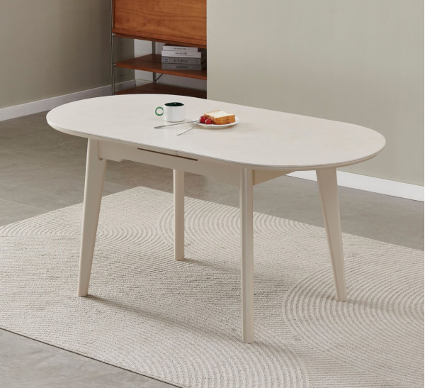 Керамический стол раскладной обеденный Vetro Mebel TM-126-1 Крема саббия/капучино-0