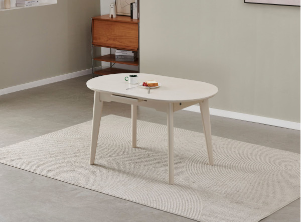 Керамический стол раскладной обеденный Vetro Mebel TM-126-1 Крема саббия/капучино-1