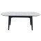 Керамічний стіл розкладний обідній Vetro Mebel TM-126 Білий мармур/чорний-4-thumb