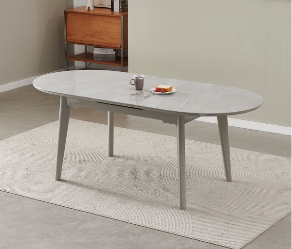 Керамічний стіл розкладний обідній Vetro Mebel TM-126 Калакатта мармур/сірий-0