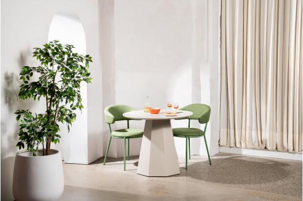 Обідній круглий стіл Vetro Mebel TM-200-1 Поліуретановий МДФ Теплий пісок-6