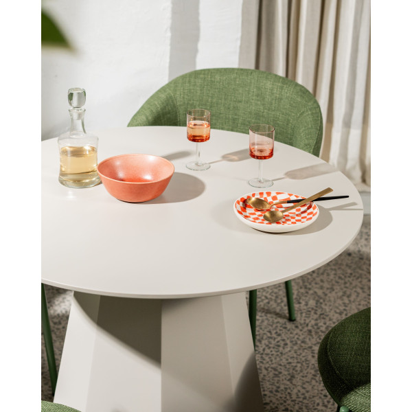 Обідній круглий стіл Vetro Mebel TM-200-1 Поліуретановий МДФ Теплий пісок-13