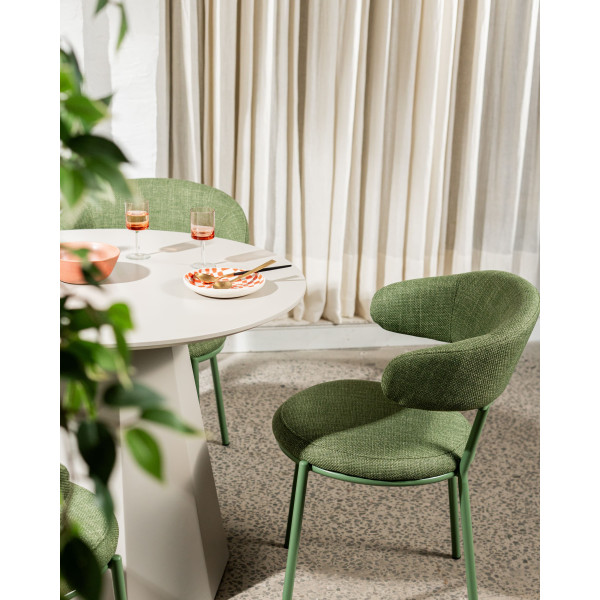 Обідній круглий стіл Vetro Mebel TM-200-1 Поліуретановий МДФ Теплий пісок-14