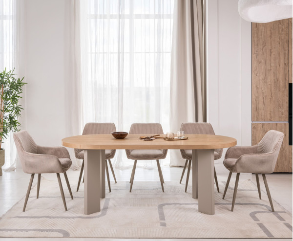 Обідній стіл Vetro Mebel Нікколо TM-236 Ясен-теплий пісок-0