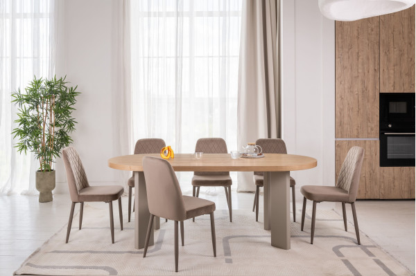 Обідній стіл Vetro Mebel Нікколо TM-236 Ясен-теплий пісок-7