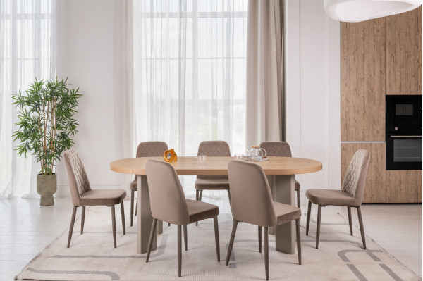 Обідній стіл Vetro Mebel Нікколо TM-236 Ясен-теплий пісок-8