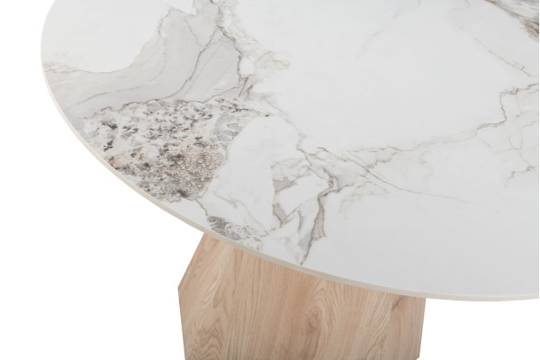 Керамический стол обеденный Vetro Mebel Квинто TM-300 Голден сенд - дуб-16